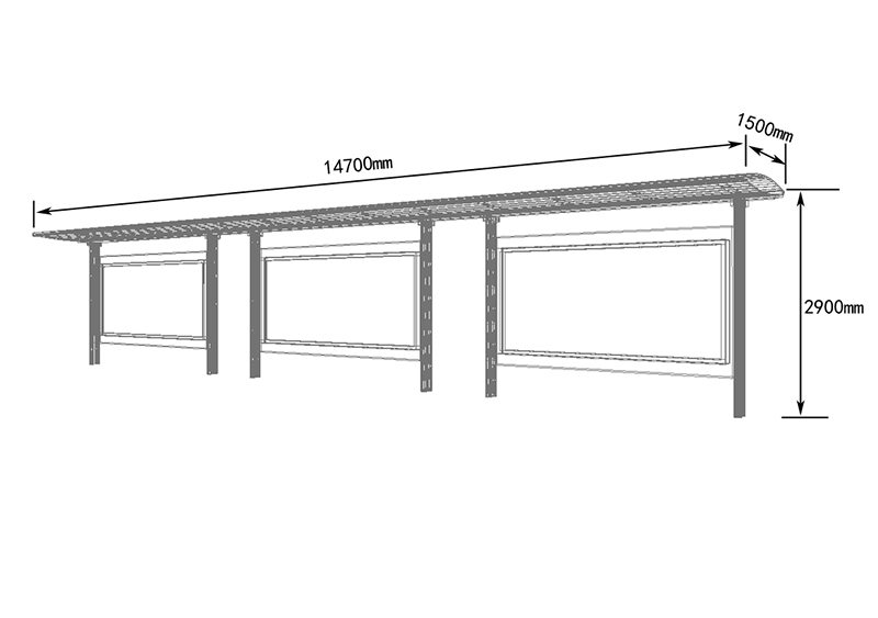 不銹鋼公交車候車亭尺寸圖