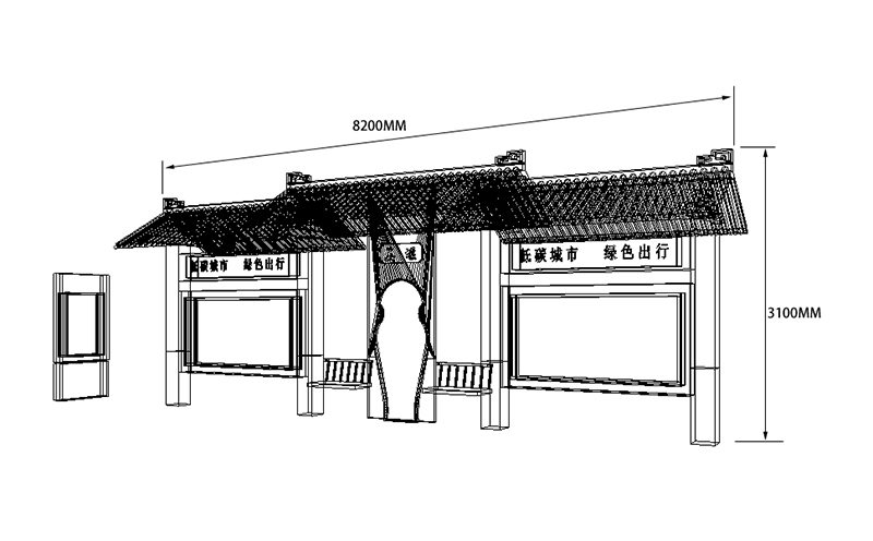 旅游城市仿古候車(chē)亭制作