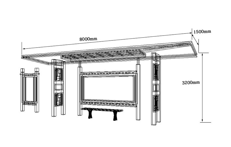 仿古公交站臺(tái)候車(chē)亭定做