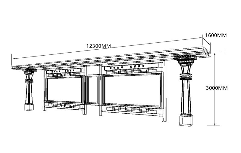 仿古公交站臺(tái)候車(chē)亭