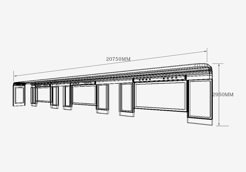 大型城市公交車站臺(tái)候車亭