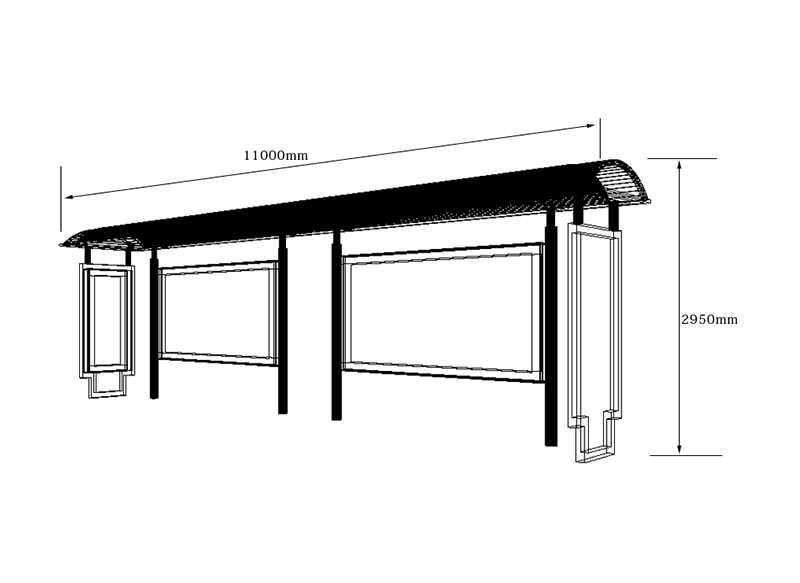 城市公共汽車(chē)候車(chē)亭尺寸