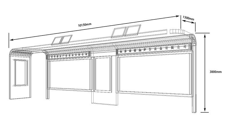光伏發(fā)電公交led屏站牌候車(chē)亭尺寸