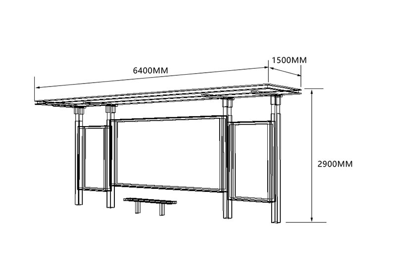 公交車(chē)候車(chē)亭效果圖